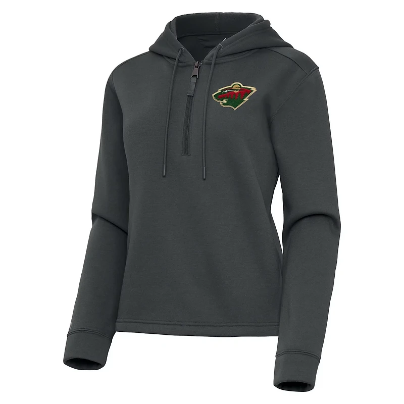 Antigua Minnesota Wild Contemporary Quarter-Zip Hoodie