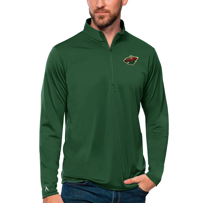 Antigua Minnesota Wild Tribute Quarter-Zip Pullover Top