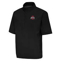 Antigua Ohio State Buckeyes Brisk Short Sleeve Quarter-Zip Windshirt