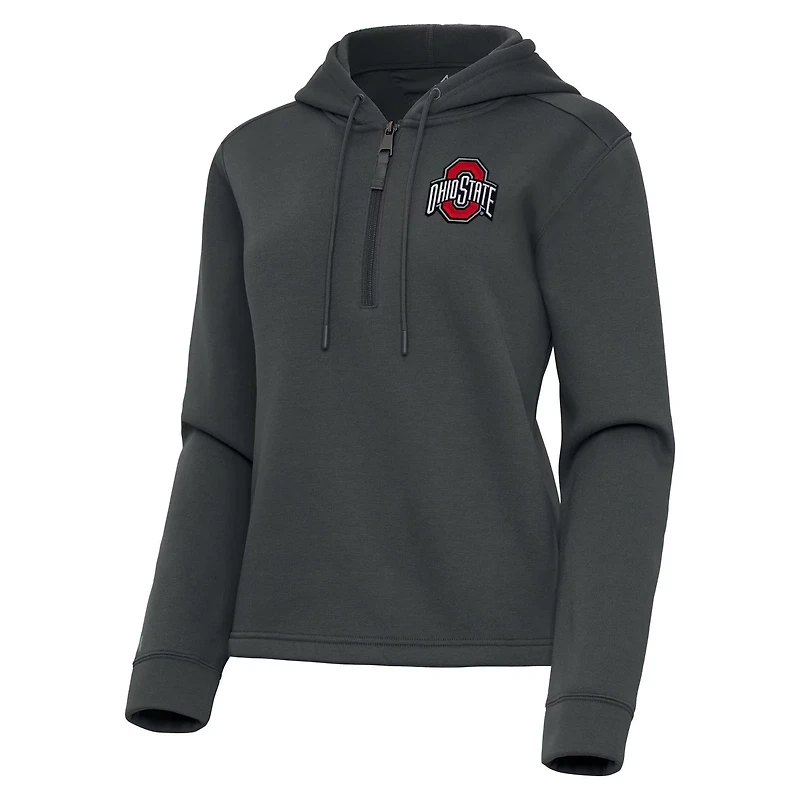 Antigua Ohio State Buckeyes Contemporary Quarter-Zip Hoodie