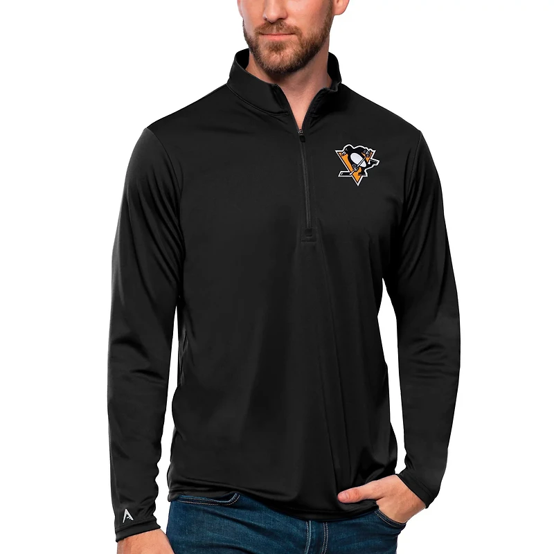 Antigua Pittsburgh Penguins Tribute Quarter-Zip Pullover Top
