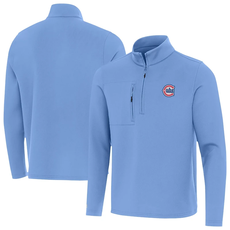 Antigua Powder Chicago Cubs Alternate Logo Insider Quarter-Zip Pullover