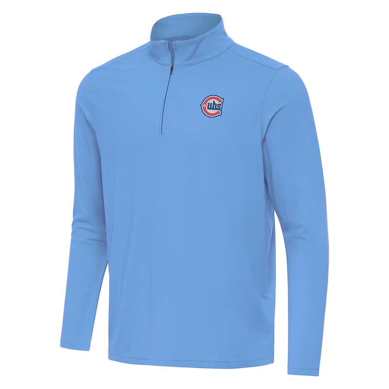 Antigua Powder Chicago Cubs Alternate Logo Intent Quarter-Zip Pullover