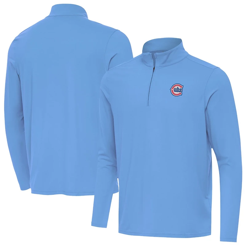 Antigua Powder Chicago Cubs Alternate Logo Intent Quarter-Zip Pullover