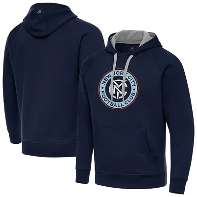 Antigua Powder New York City FC Victory Fleece Raglan Pullover Hoodie