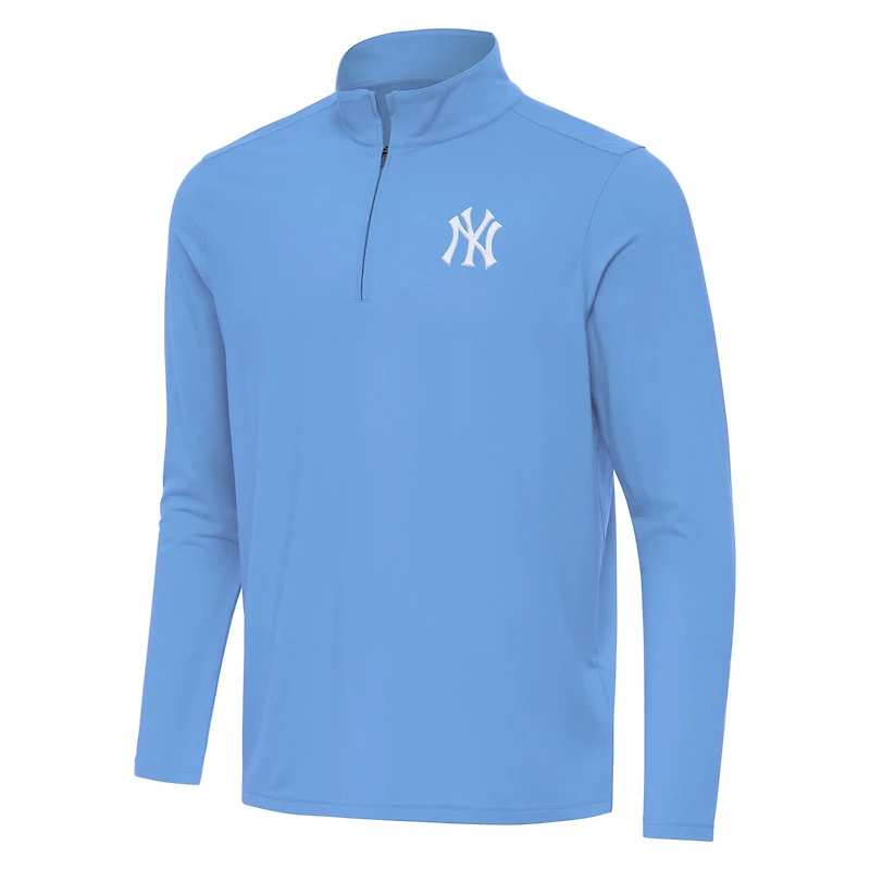 Antigua Powder New York Yankees Intent Quarter-Zip Top