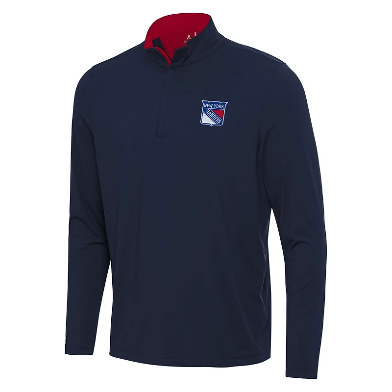 Antigua Red New York Rangers Content Quarter-Zip Pullover Top