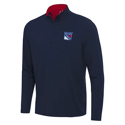 Antigua Red New York Rangers Content Quarter-Zip Pullover Top