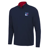 Antigua Red New York Rangers Content Quarter-Zip Pullover Top