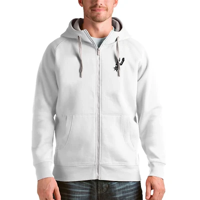Antigua San Antonio Spurs Logo Victory Full-Zip Hoodie