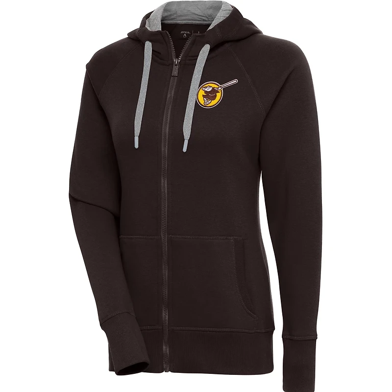 Antigua San Diego Padres Cooperstown Victory Full-Zip Hoodie