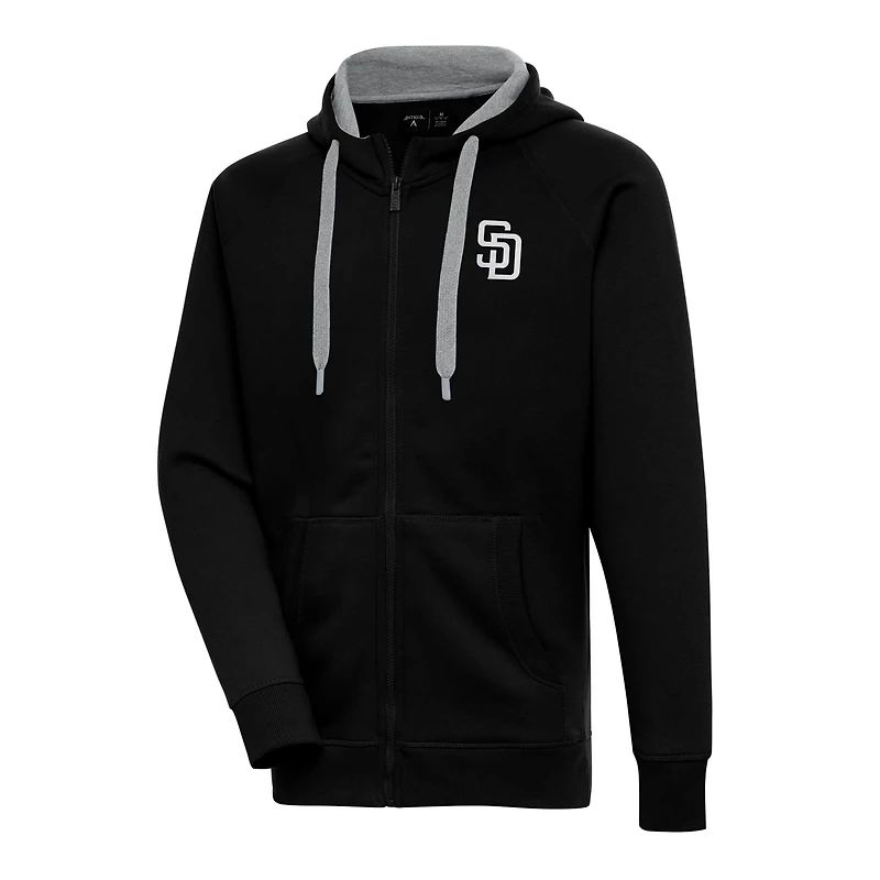 Antigua San Diego Padres Metallic Victory Full-Zip Hoodie