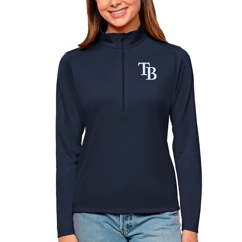 Antigua Tampa Bay Rays Tribute Quarter-Zip Pullover Top