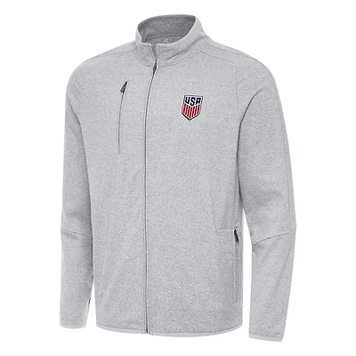 Antigua USMNT Hold-Up Tri-Blend Full-Zip Jacket