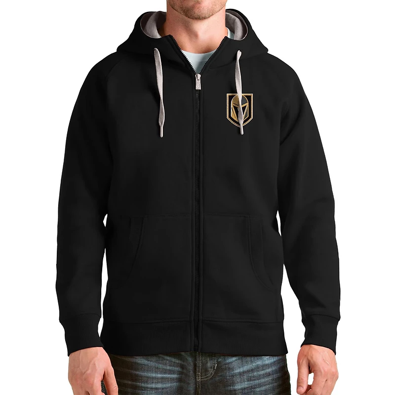 Antigua Vegas Golden Knights Logo Victory Full-Zip Hoodie