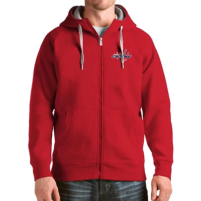 Antigua Washington Capitals Logo Victory Full-Zip Hoodie