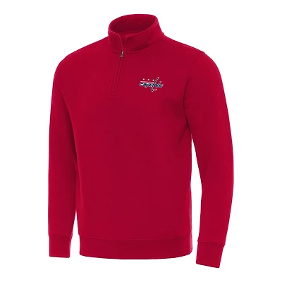 Antigua Washington Capitals Victory Quarter-Zip Mock Sweatshirt
