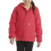 Carhartt Zip Front Flannel Quilt Lined Hooded Active Jac