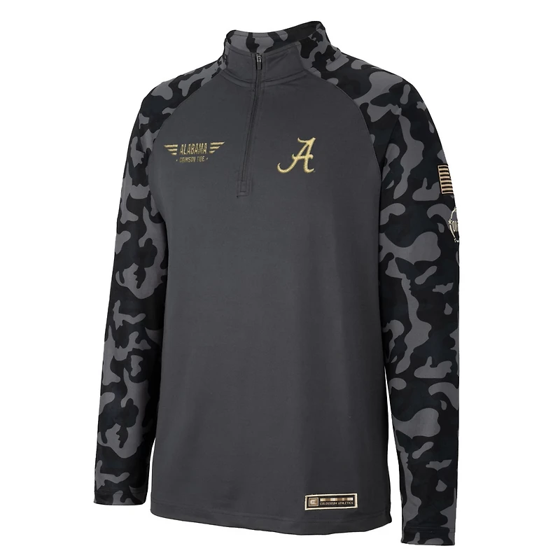 Colosseum Alabama Crimson Tide OHT Military Appreciation Long Range Raglan Quarter-Zip Jacket