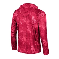 Colosseum Alabama Tide Palms Printed Lightweight Quarter-Zip Hooded Top