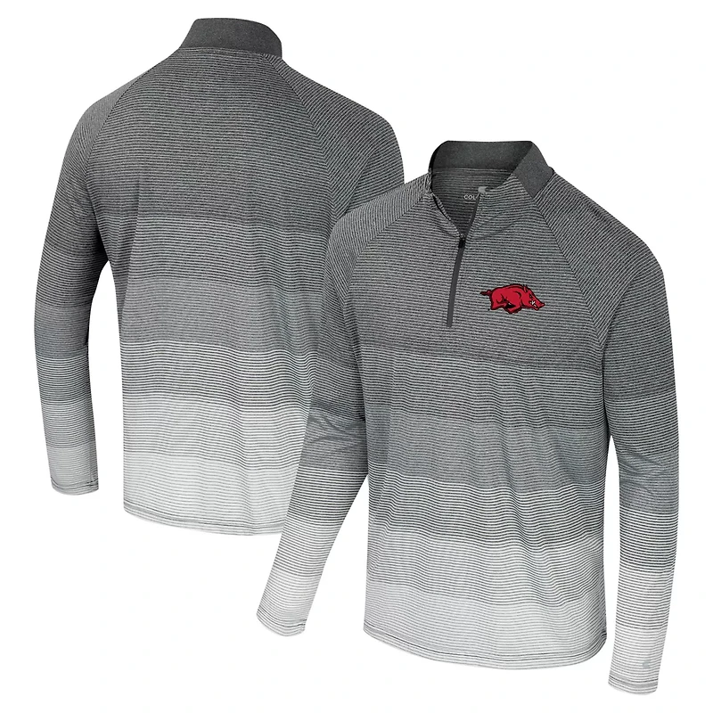 Colosseum Arkansas Razorbacks AI Striped Mesh Quarter-Zip Raglan Windshirt