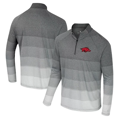 Colosseum Arkansas Razorbacks AI Striped Mesh Quarter-Zip Raglan Windshirt