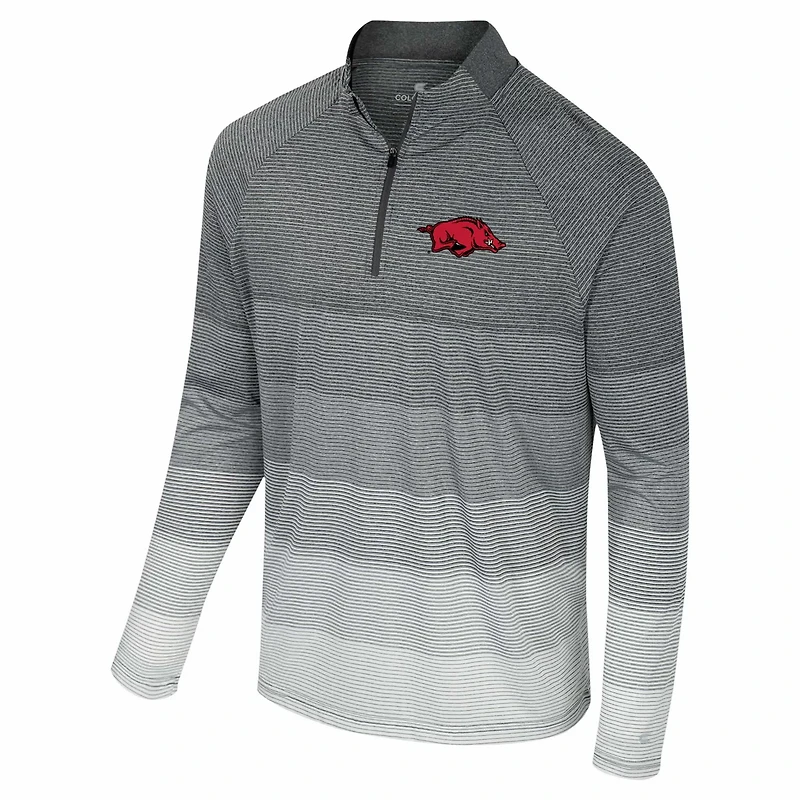 Colosseum Arkansas Razorbacks AI Striped Mesh Quarter-Zip Raglan Windshirt