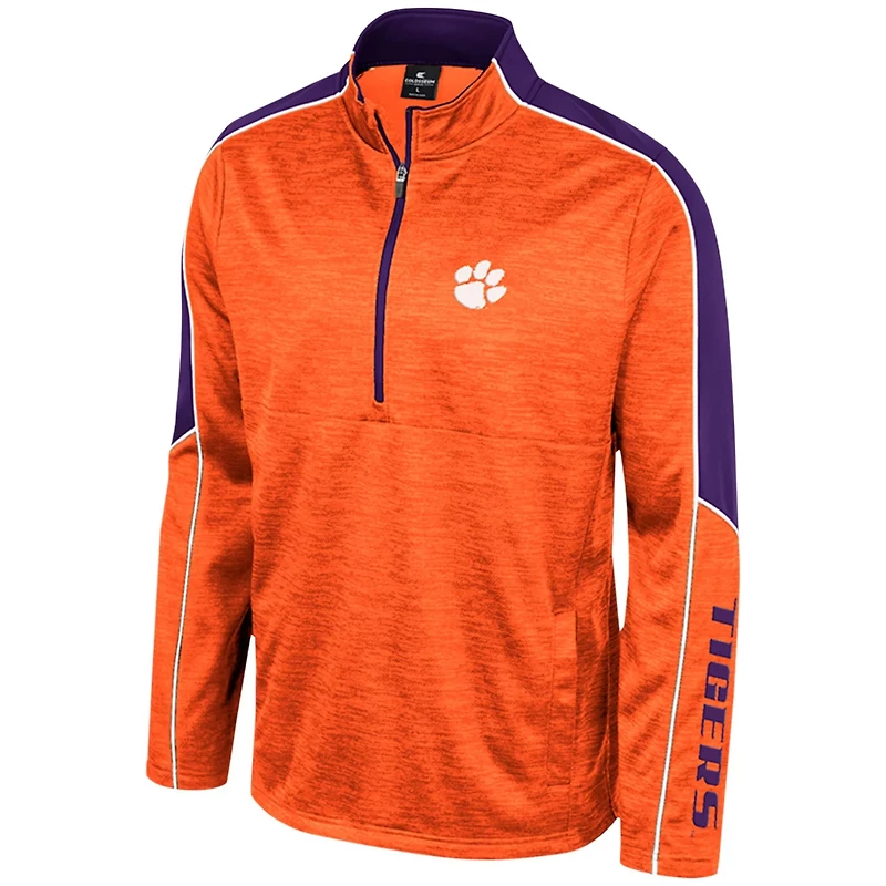 Colosseum Clemson Tigers Marled Half-Zip Jacket