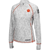 Colosseum Clemson Tigers OHT Military Appreciation Officer Arctic Camo Fitted Lightweight 1 4-Zip Jacket