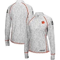 Colosseum Clemson Tigers OHT Military Appreciation Officer Arctic Camo Fitted Lightweight 1 4-Zip Jacket