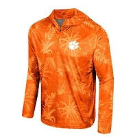 Colosseum Clemson Tigers Palms Printed Lightweight Quarter-Zip Hooded Top