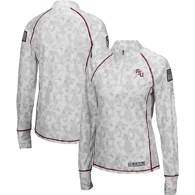 Colosseum Florida State Seminoles OHT Military Appreciation Officer Arctic Camo Fitted Lightweight 1/4-Zip Jacket