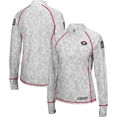 Colosseum Georgia Bulldogs OHT Military Appreciation Officer Arctic Camo Fitted Lightweight 1 4-Zip Jacket