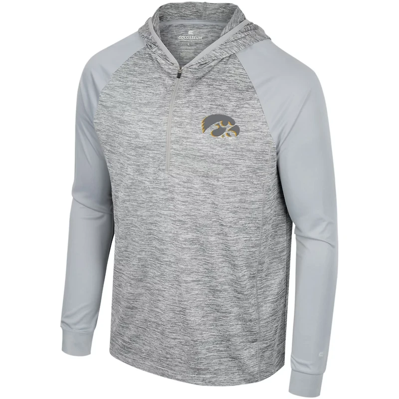 Colosseum Iowa Hawkeyes Cybernetic Raglan Quarter-Zip Hooded Top