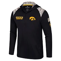 Colosseum Iowa Hawkeyes OHT Military Appreciation Quarter-Zip Hoodie Jacket