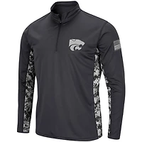 Colosseum Kansas State Wildcats OHT Military Appreciation Digital Camo Lightweight Quarter-Zip Pullover