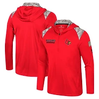 Colosseum Louisville Cardinals OHT Military Appreciation Quarter-Zip Hoodie Jacket