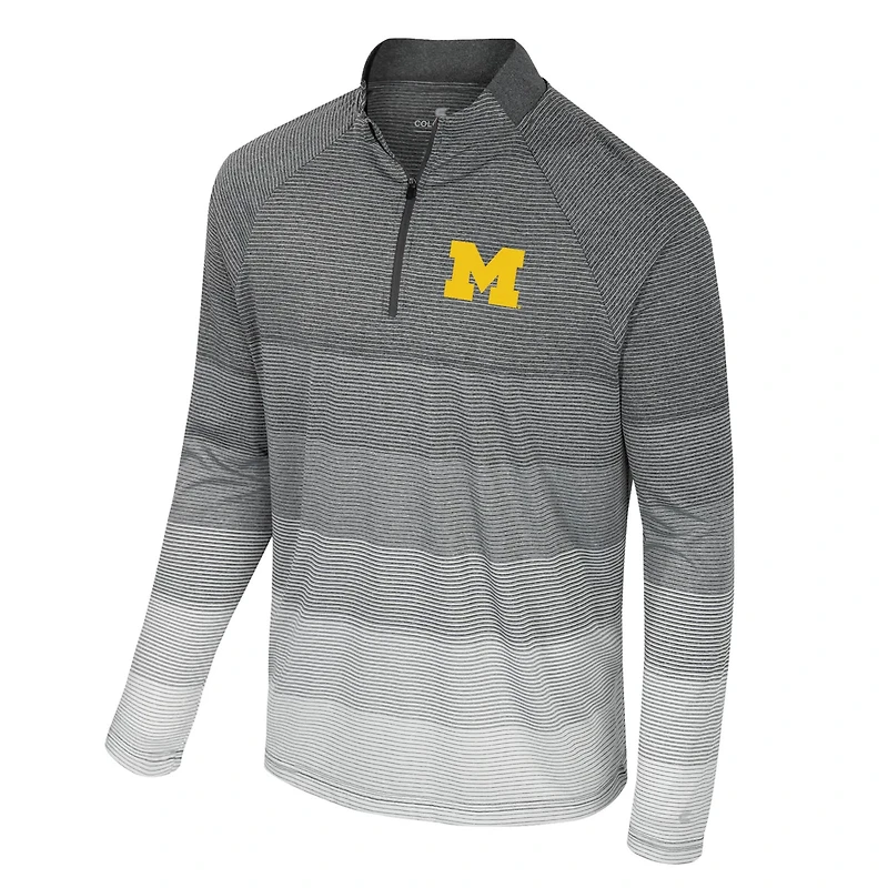 Colosseum Michigan Wolverines AI Striped Mesh Quarter-Zip Raglan Windshirt