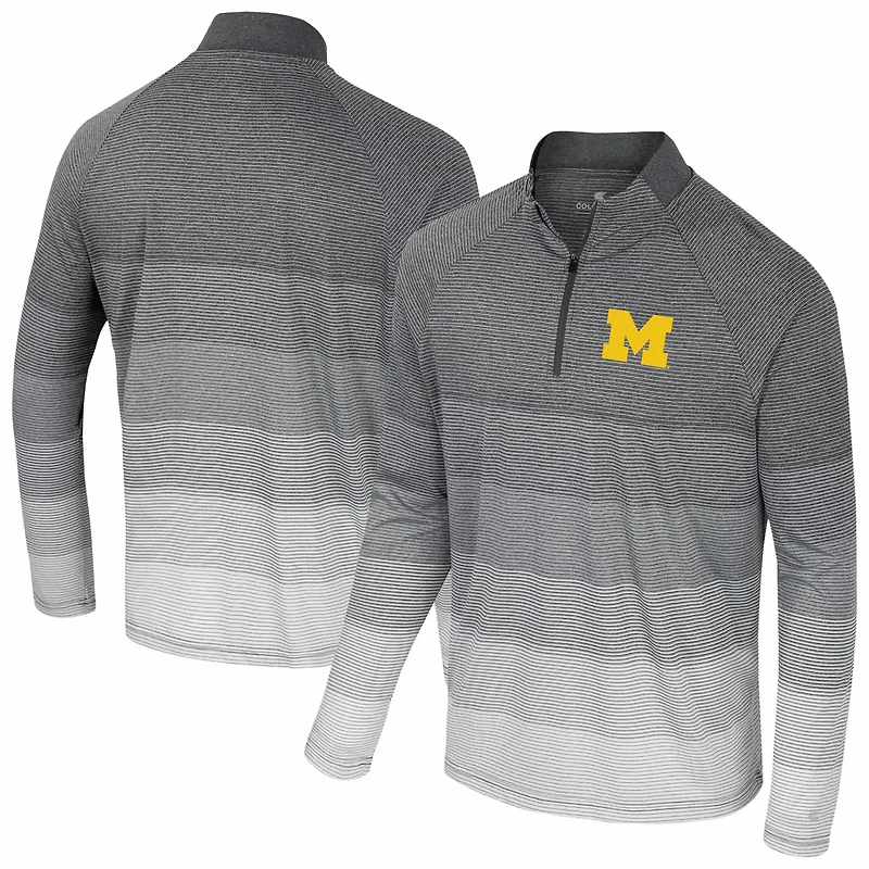 Colosseum Michigan Wolverines AI Striped Mesh Quarter-Zip Raglan Windshirt