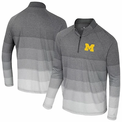 Colosseum Michigan Wolverines AI Striped Mesh Quarter-Zip Raglan Windshirt
