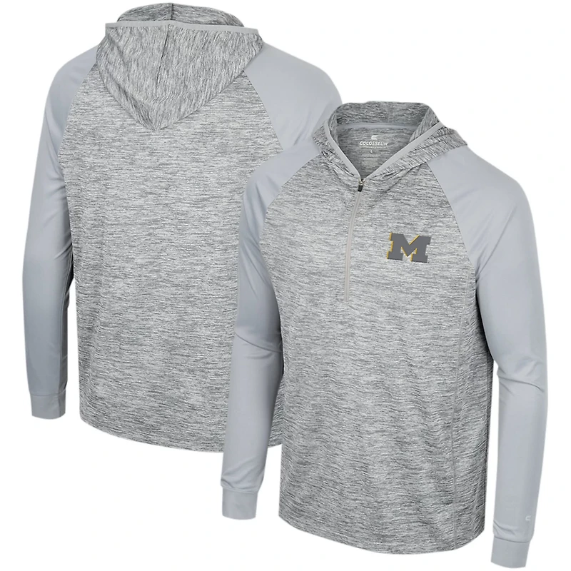 Colosseum Michigan Wolverines Cybernetic Raglan Quarter-Zip Hooded Top