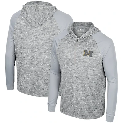 Colosseum Michigan Wolverines Cybernetic Raglan Quarter-Zip Hooded Top