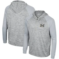 Colosseum Michigan Wolverines Cybernetic Raglan Quarter-Zip Hooded Top
