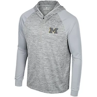 Colosseum Michigan Wolverines Cybernetic Raglan Quarter-Zip Hooded Top