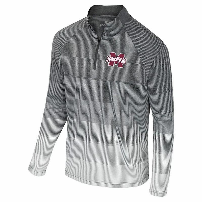 Colosseum Mississippi State Bulldogs AI Striped Mesh Quarter-Zip Raglan Windshirt