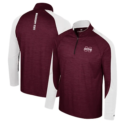 Colosseum Mississippi State Bulldogs Langmore Raglan Quarter-Zip Top