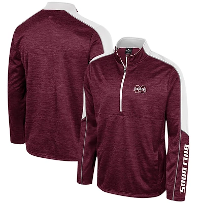 Colosseum Mississippi State Bulldogs Marled Half-Zip Jacket