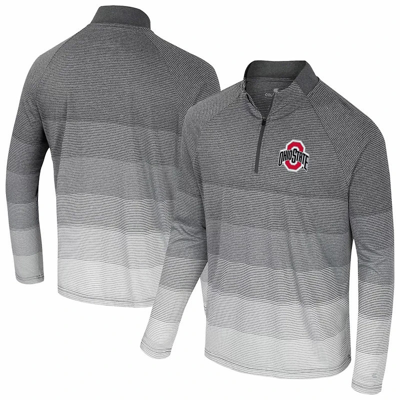 Colosseum Ohio State Buckeyes AI Striped Mesh Quarter-Zip Raglan Windshirt