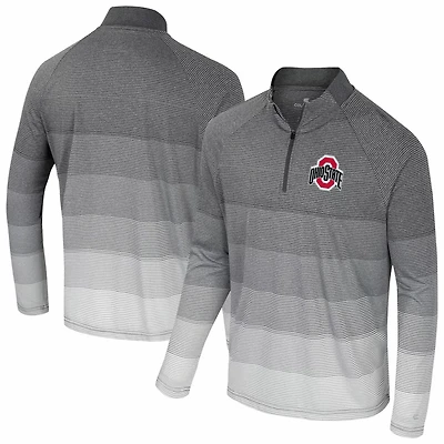 Colosseum Ohio State Buckeyes AI Striped Mesh Quarter-Zip Raglan Windshirt