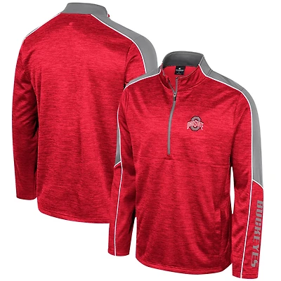 Colosseum Ohio State Buckeyes Marled Half-Zip Jacket
